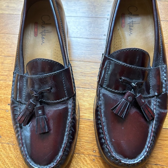 COLE HAAN NikeAir Insoles Burgundy Casual Slip On Tassel Loafers Shoes 10 W - Picture 3 of 6
